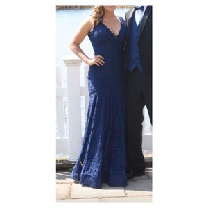 Sherri Hill Navy Prom Dress